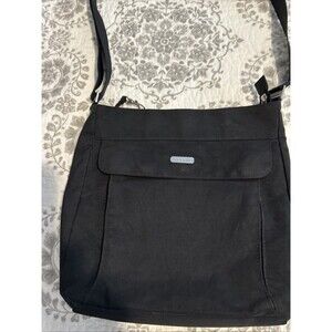 Baggallini Purse Black Nylon Crossbody Bag Zip Pockets 11x11" Travel Lightweight